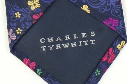 Mens Charles Tyrwhitt Multicoloured Floral 100% Silk  Tie