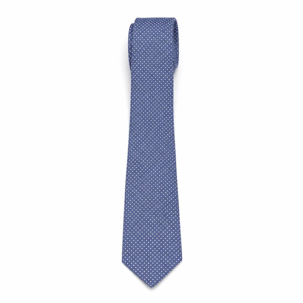 Mens Jonelle Blue Polka Dot 100% Silk  Tie