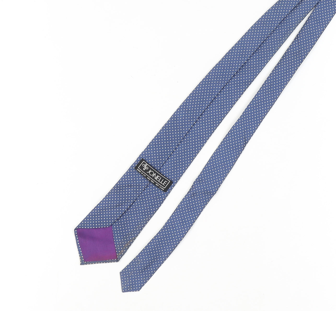 Jonelle Men's Blue Polka Dot Silk Tie