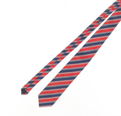 Jaeger Men's Red and Blue Striped Silk Tie