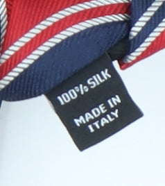 Jaeger Men's Red and Blue Striped Silk Tie