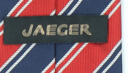 Jaeger Men's Red and Blue Striped Silk Tie