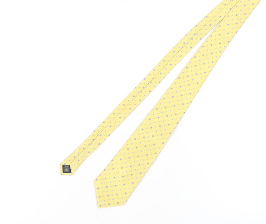 Austin Reed Men's Yellow Polka Dot Silk Tie