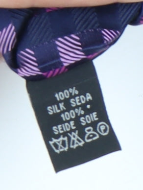 TieRack Men's Purple Blue Plaid Silk Tie