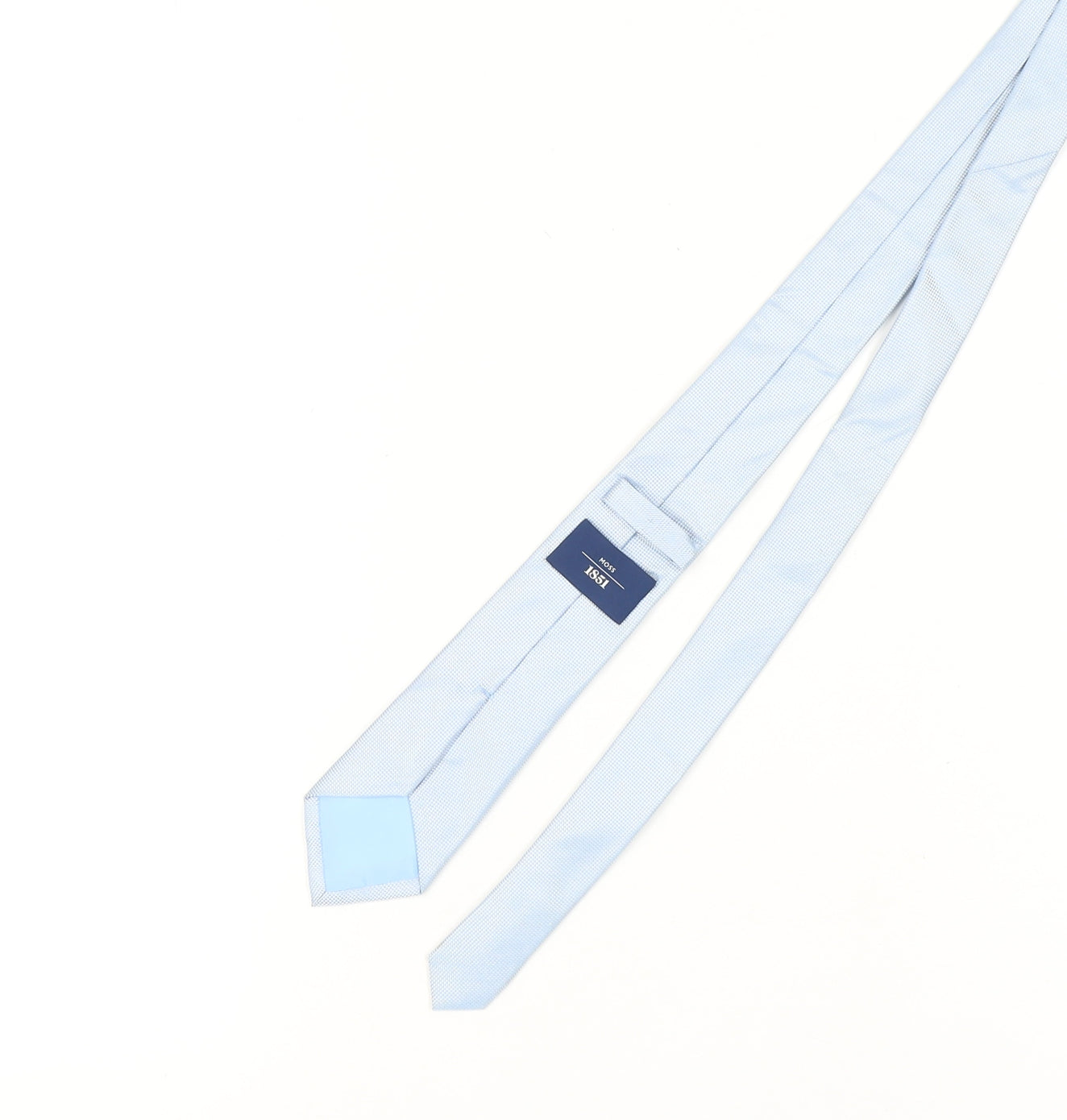 Moss 1851 Blue Silk Slim Men's Tie - New