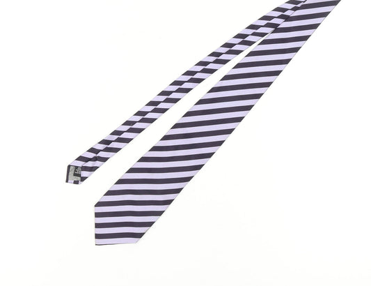 Ted Baker Men’s Silk Striped Tie in Black & Silver