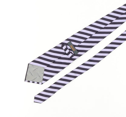 Ted Baker Men’s Silk Striped Tie in Black & Silver