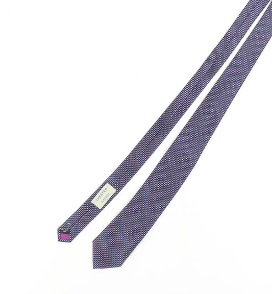 Mens Chester Purple Geometric 100% Silk Slim Tie