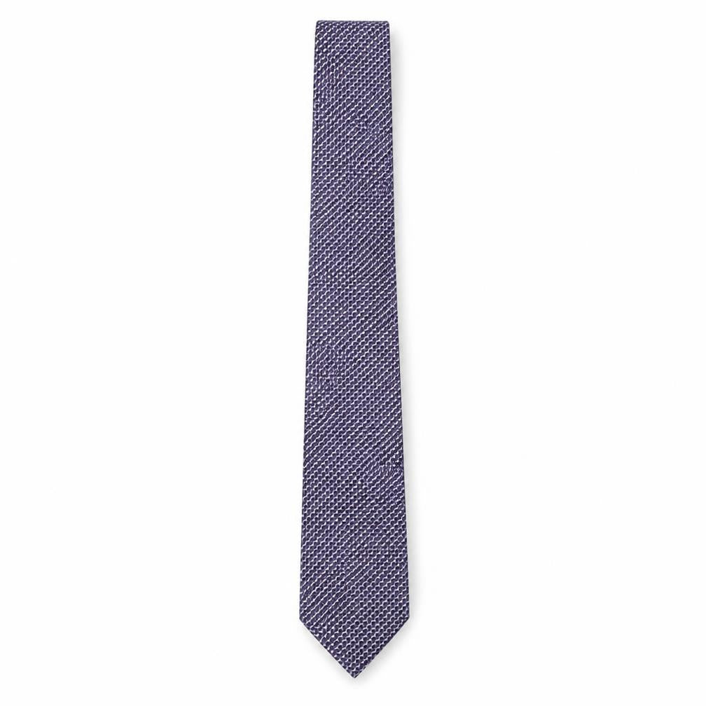 Mens Chester Purple Geometric 100% Silk Slim Tie