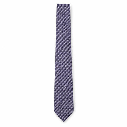 Mens Chester Purple Geometric 100% Silk Slim Tie