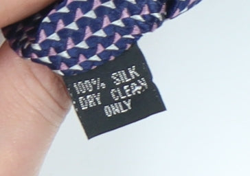 Mens Chester Purple Geometric 100% Silk Slim Tie