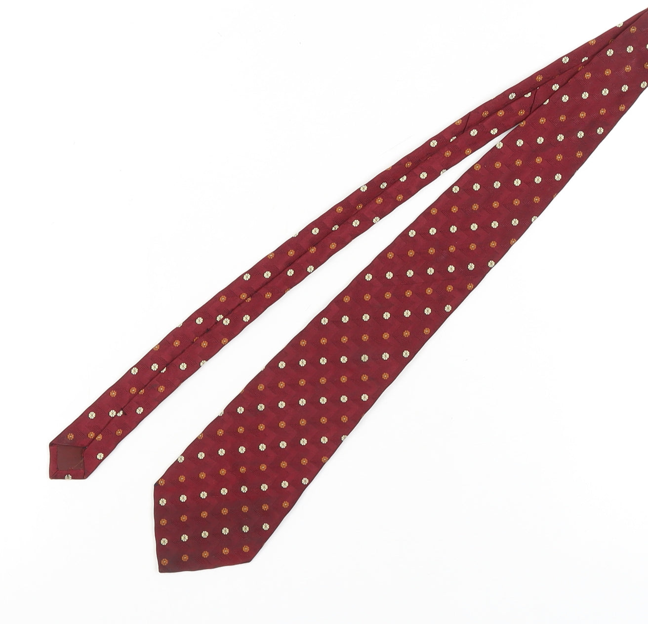 Massimo Dutti Men’s Red Silk Polka Dot Tie