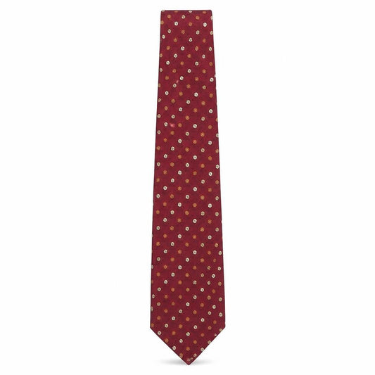 Front view of Massimo Dutti Men’s Red Silk Polka Dot Tie