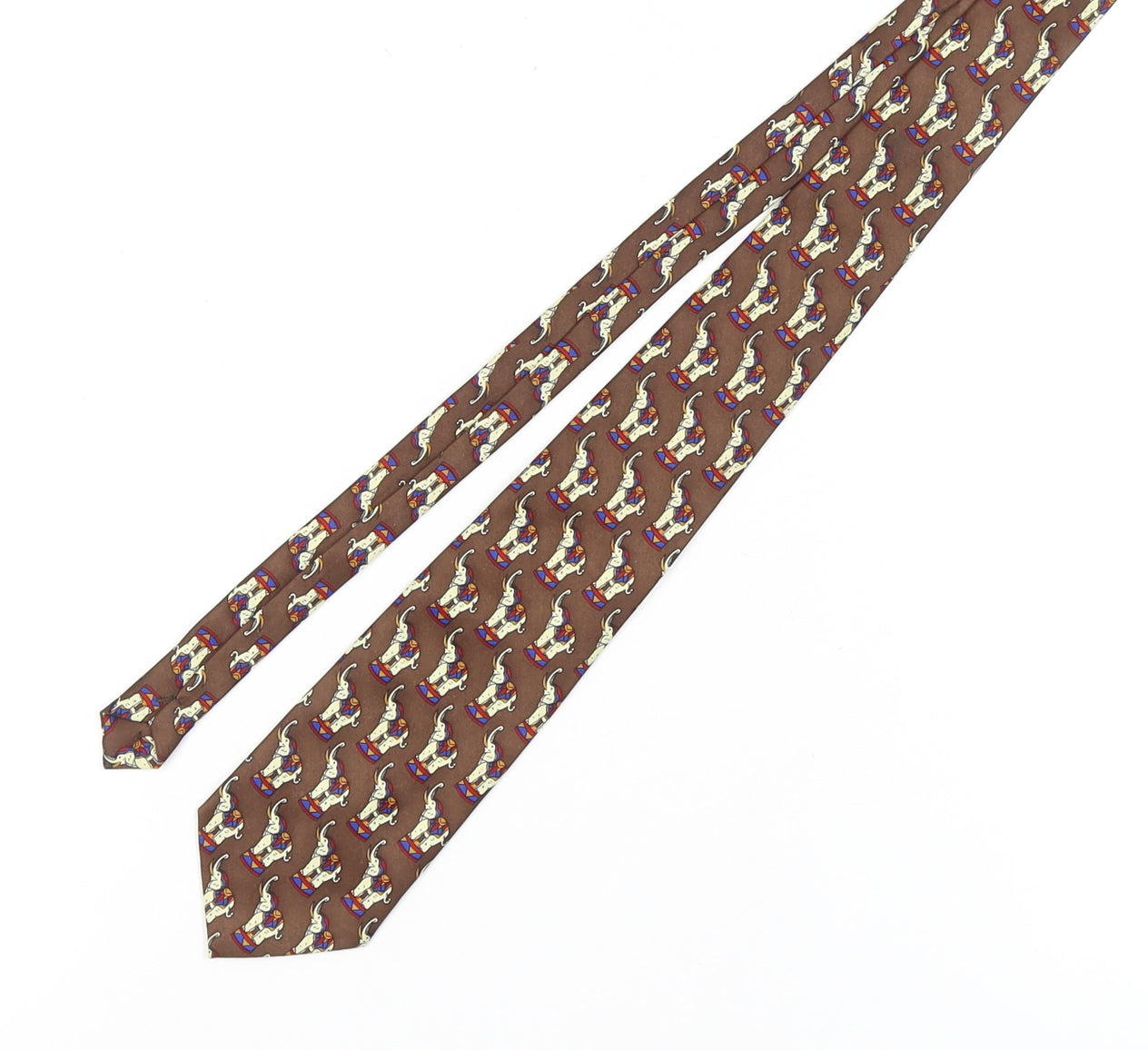 René Chagal Men's Brown Silk Animal Print Tie