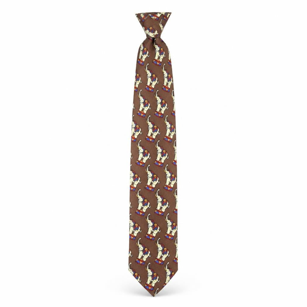 Mens René Chagal Brown Animal Print 100% Silk  Tie