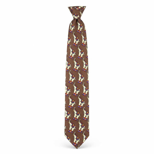 Mens René Chagal Brown Animal Print 100% Silk  Tie