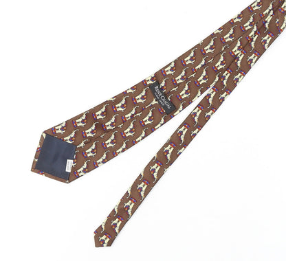 René Chagal Men's Brown Silk Animal Print Tie
