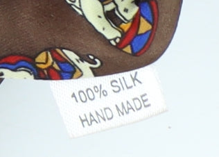 René Chagal Men's Brown Silk Animal Print Tie