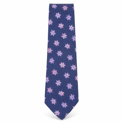 Mens Daniel Hechter Blue Floral 100% Silk Designer Tie