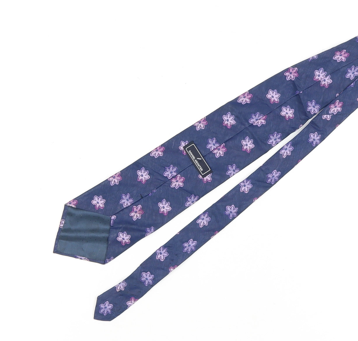 Mens Daniel Hechter Blue Floral 100% Silk Designer Tie
