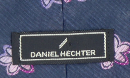 Mens Daniel Hechter Blue Floral 100% Silk Designer Tie