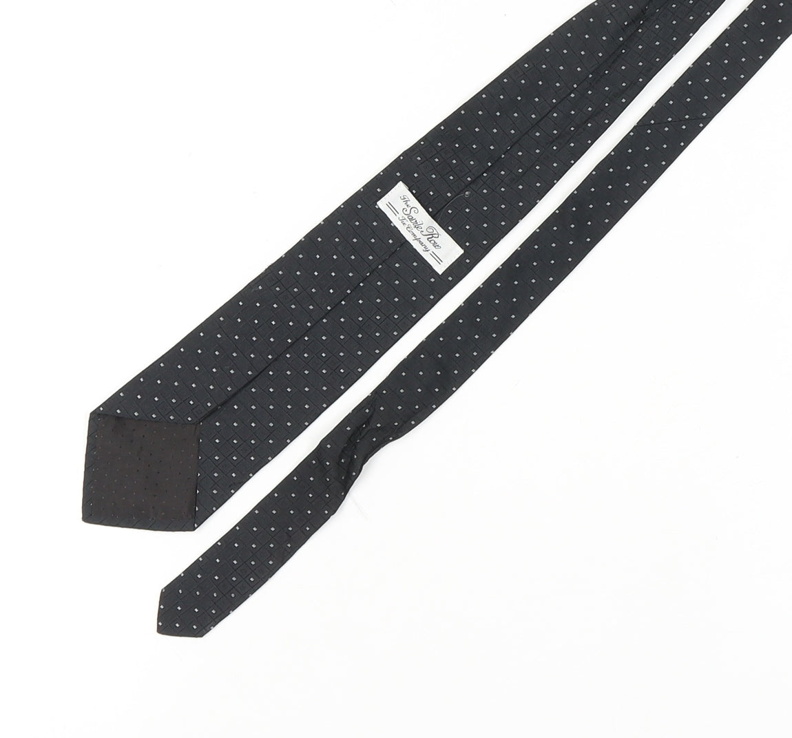 Savile Row Men's Black Silk Polka Dot Tie