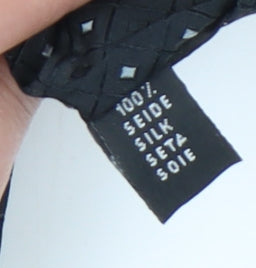 Savile Row Men's Black Silk Polka Dot Tie