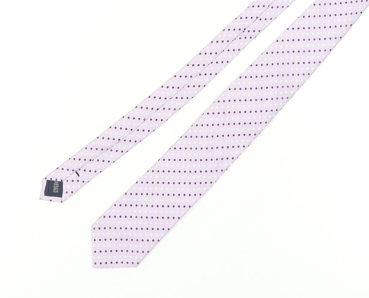 Mens Daniel Hechter Purple Polka Dot 100% Silk  Tie
