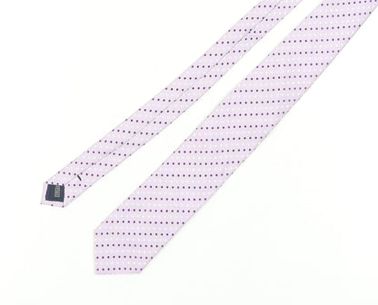 Mens Daniel Hechter Purple Polka Dot 100% Silk  Tie