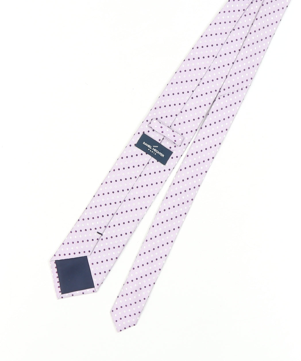 Mens Daniel Hechter Purple Polka Dot 100% Silk  Tie