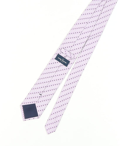 Mens Daniel Hechter Purple Polka Dot 100% Silk  Tie