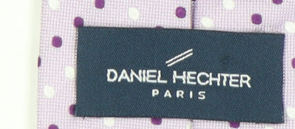 Mens Daniel Hechter Purple Polka Dot 100% Silk  Tie