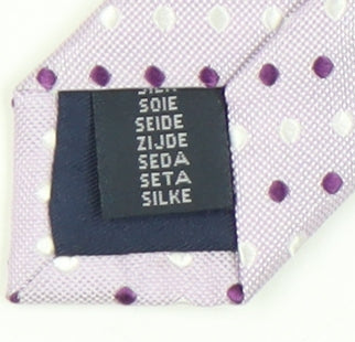 Mens Daniel Hechter Purple Polka Dot 100% Silk  Tie