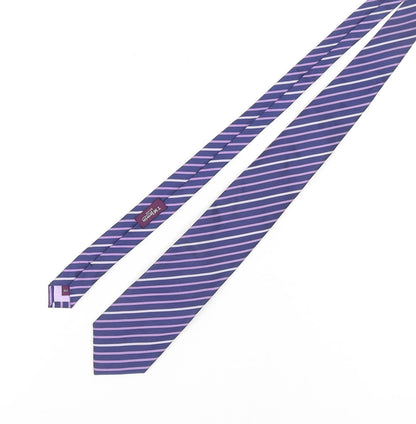 T.M.Lewin Purple Silk Striped Men's Tie