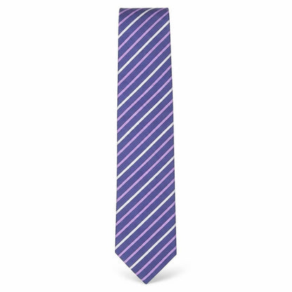 Mens T.M.Lewin Purple Striped 100% Silk  Tie