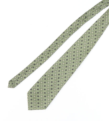 Sette & Bello Men’s Green Silk Geometric Tie