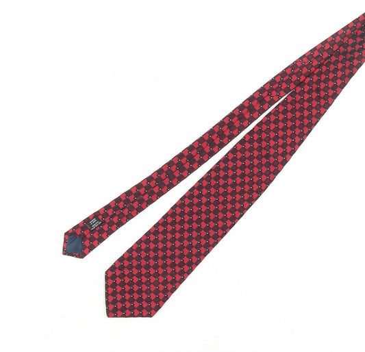 José Piscador Men's Red Checkered Silk Tie - One Size