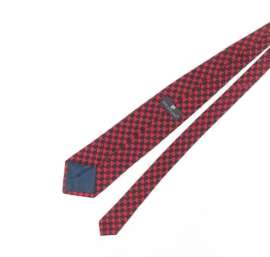 José Piscador Men's Red Checkered Silk Tie - One Size