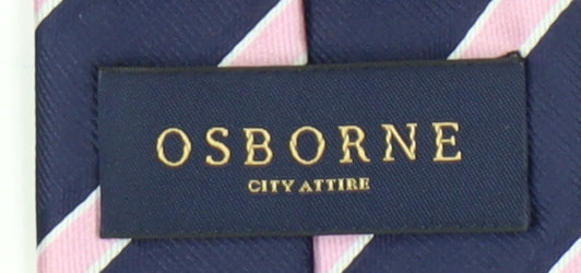 Osborne Men's Blue Pink Striped Silk Tie