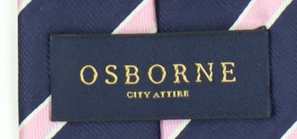 Osborne Men's Blue Pink Striped Silk Tie