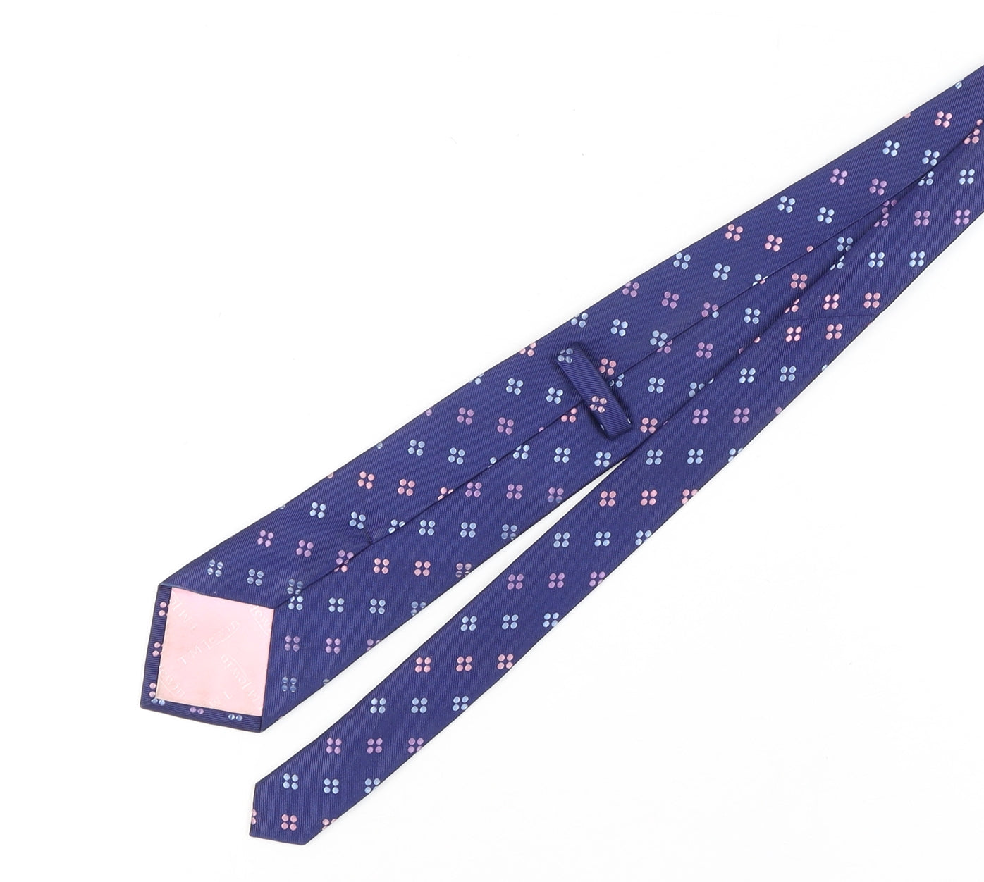 T.M. Lewin Men's Blue Silk Geometric Pattern Tie, One Size