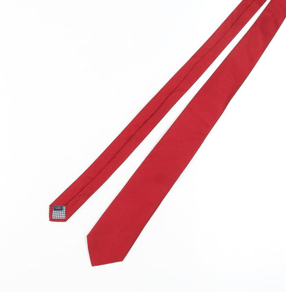 Mens Charles Tyrwhitt Red  100% Silk Designer Tie