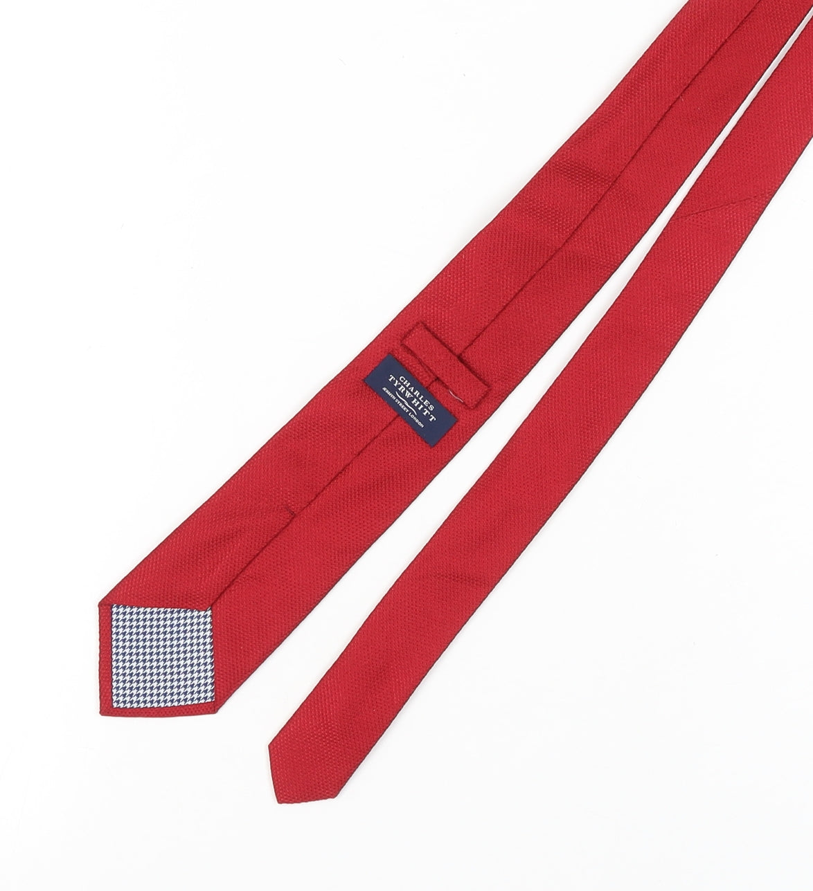 Mens Charles Tyrwhitt Red  100% Silk Designer Tie