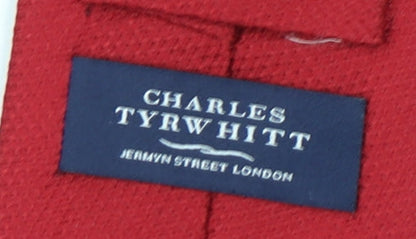 Mens Charles Tyrwhitt Red  100% Silk Designer Tie