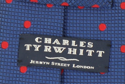 Mens Charles Tyrwhitt Blue Polka Dot 100% Silk  Tie