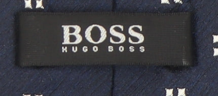 Hugo Boss Men's Blue Silk Geometric Designer Tie