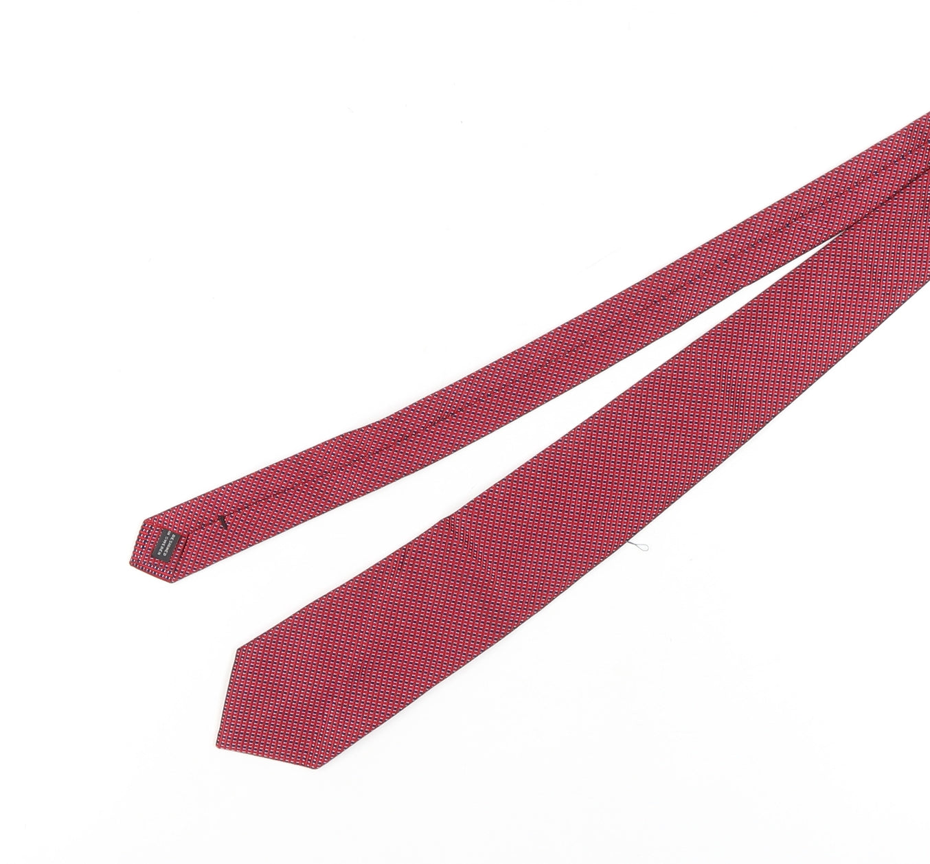 Mens Frank Rostron Red Geometric 100% Silk  Tie