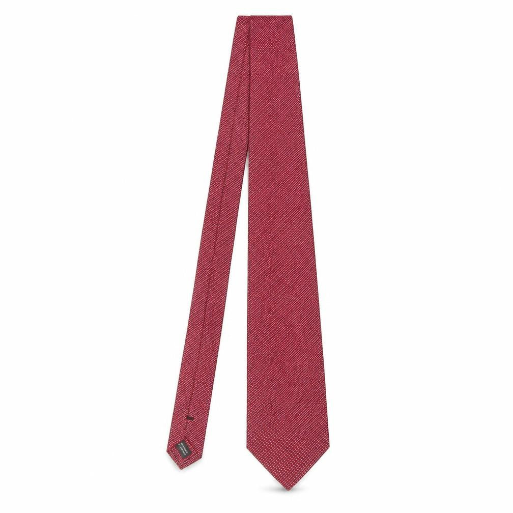 Mens Frank Rostron Red Geometric 100% Silk  Tie