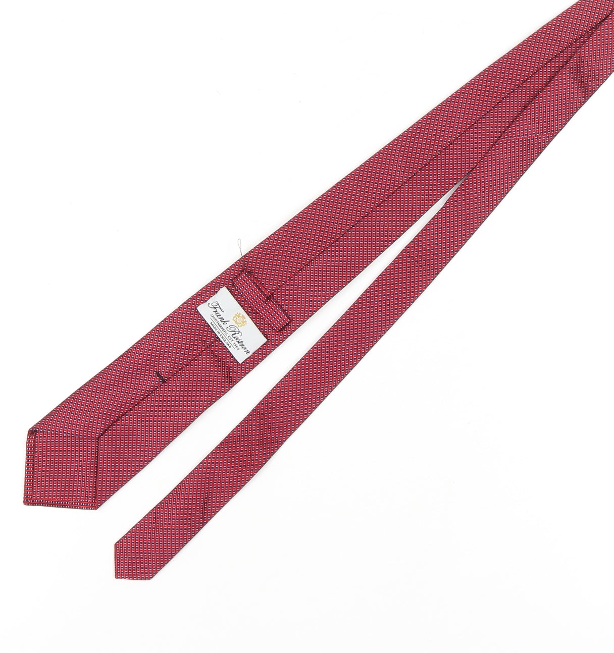 Mens Frank Rostron Red Geometric 100% Silk  Tie