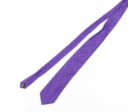 Marks and Spencer Men's Purple Silk Geometric Tie